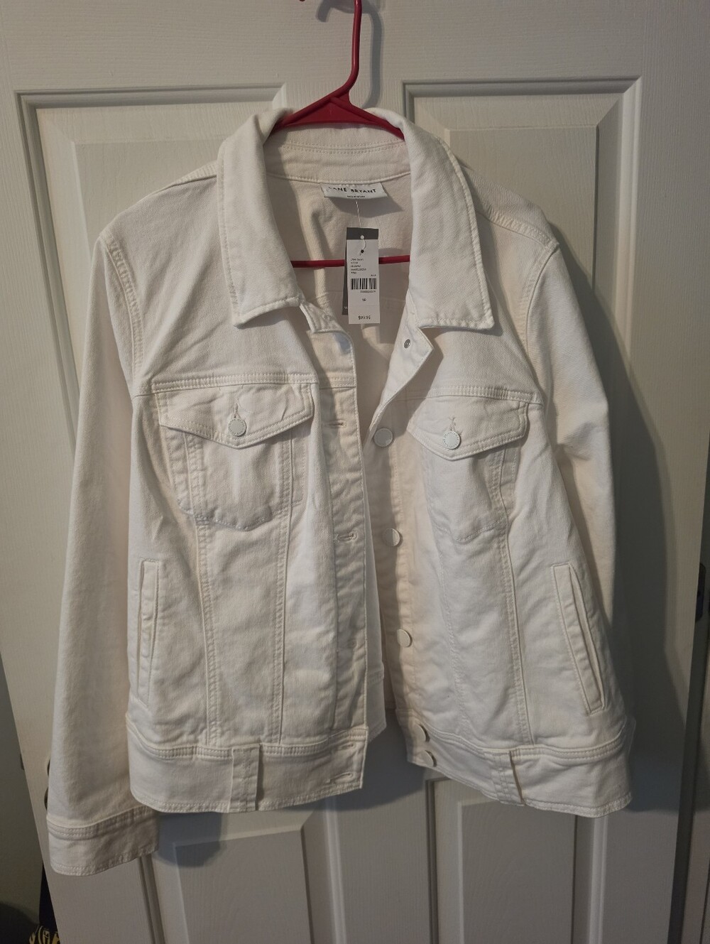 Lane Byrant White Denim Jacket with Button Front- NEW WITH TAG